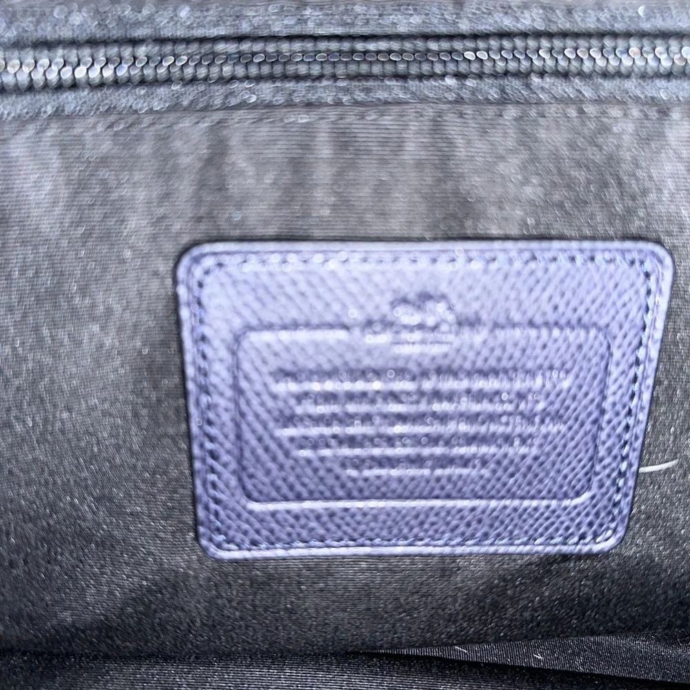 Coach Navy Leather Briefcase with Top Handles - Picture 5 of 7